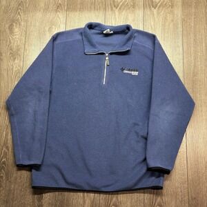 Vintage Columbia Challenger Fleece Quarter Zip 1990s Large Blue Ski Sweater